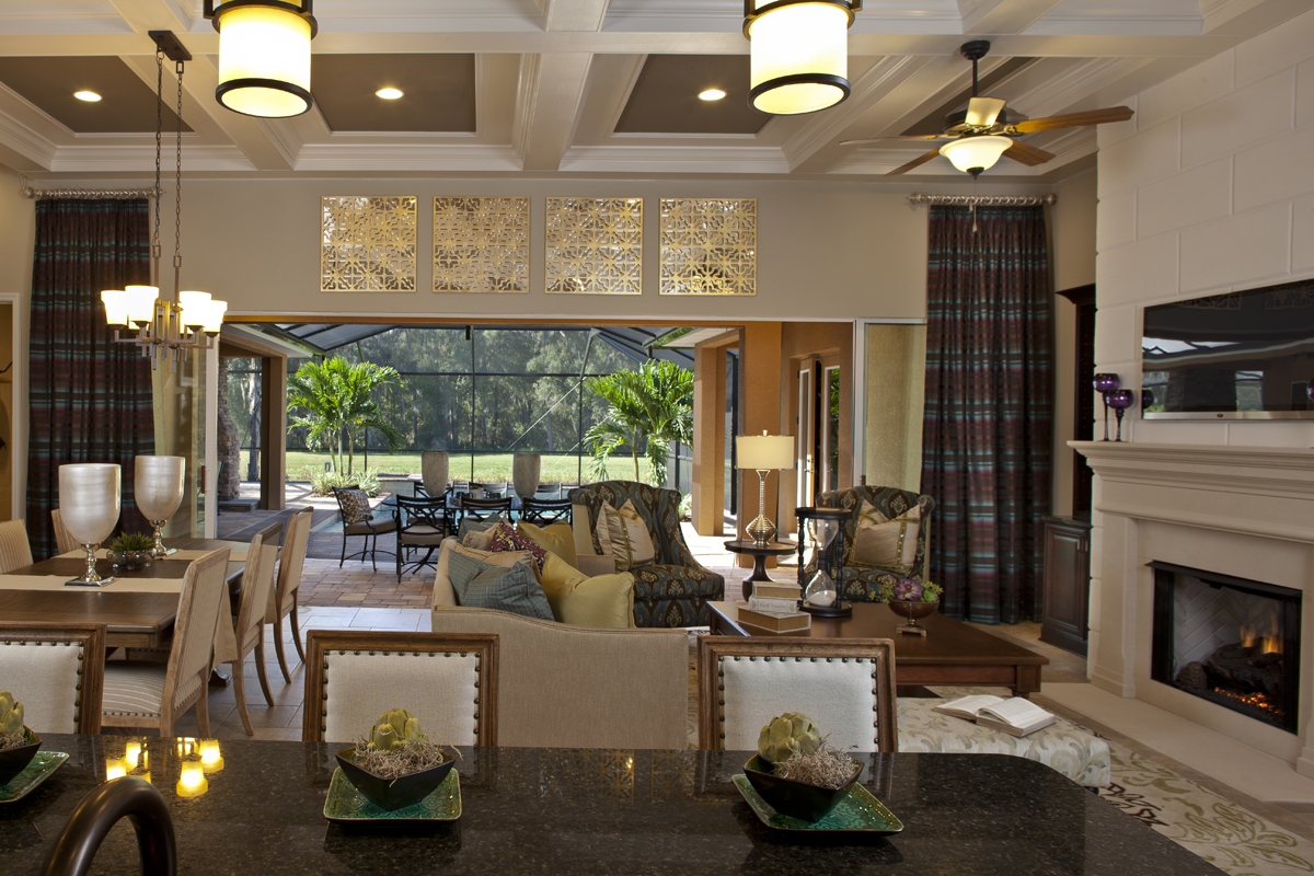 Tampa kitchen cabinets British Colonial Living Room