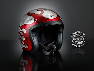 Custom helmet airbrushed by unexpected custom