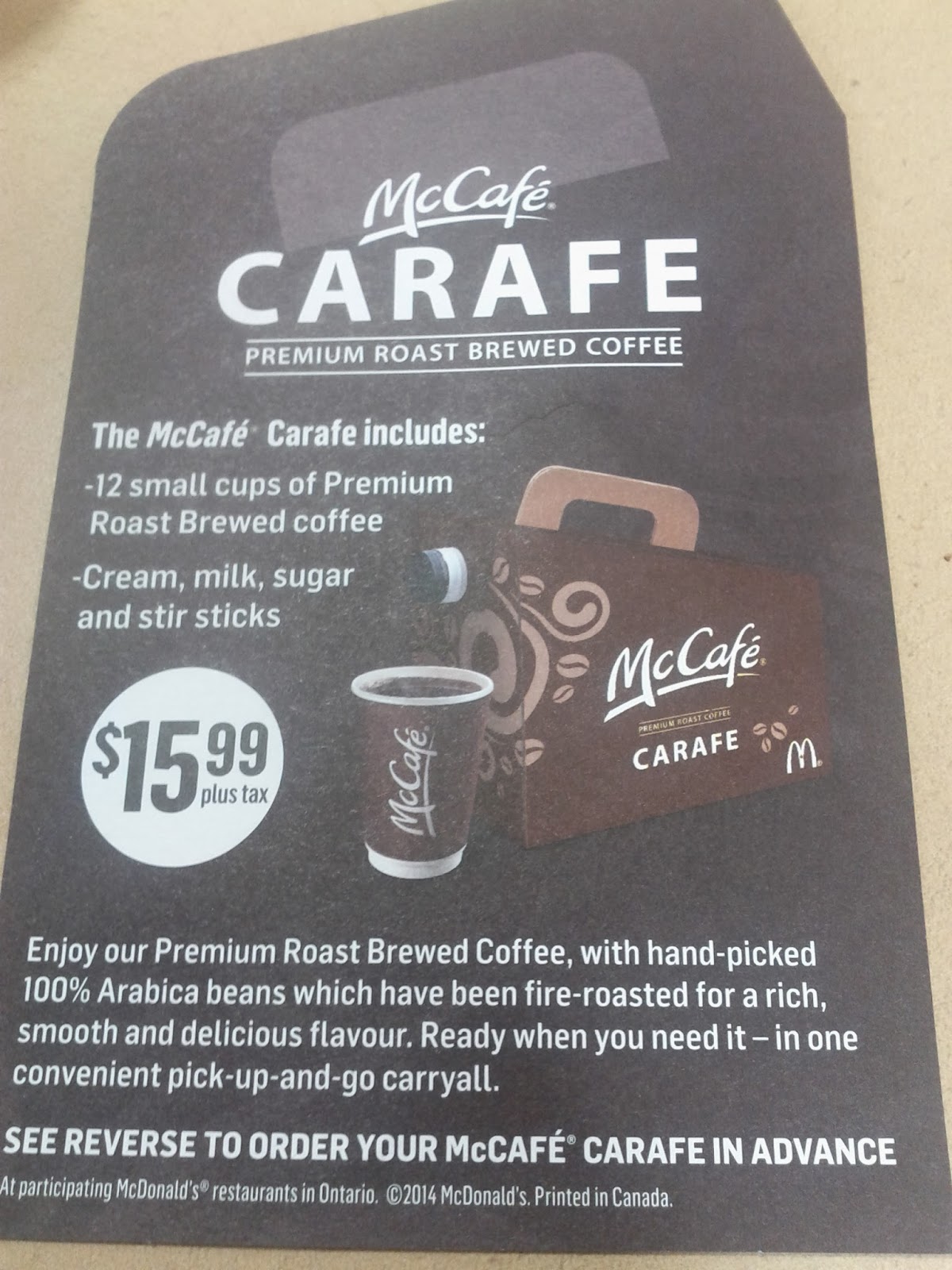 Toronto things McDonalds carafe jug coffee