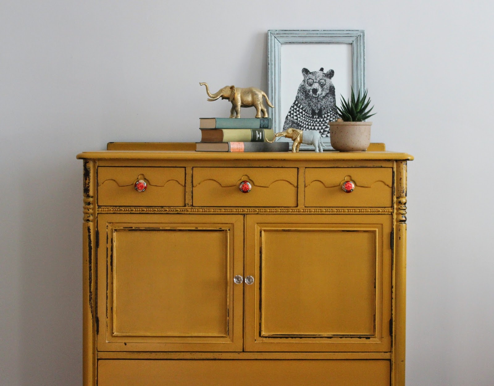 Poppyseed Creative Living Yellow Tallboy Dresser