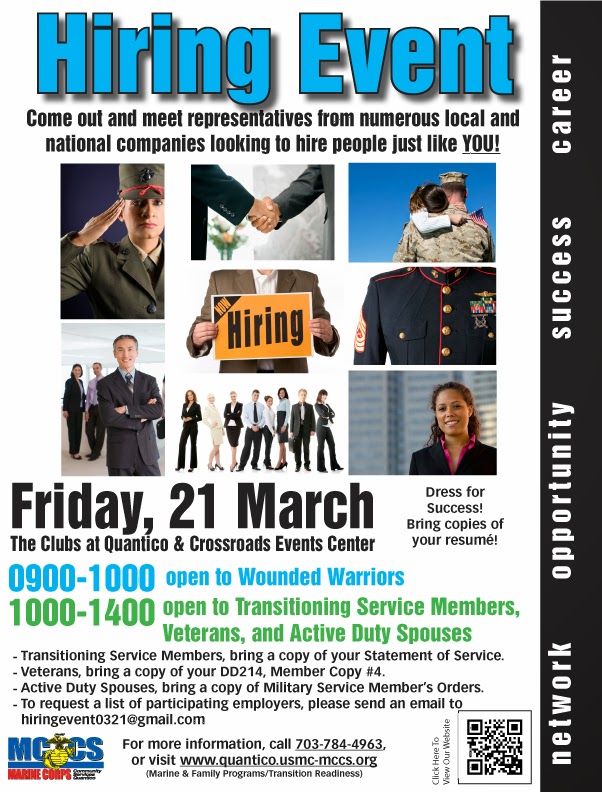 Marine Corps Base Quantico Hiring Event March 21st