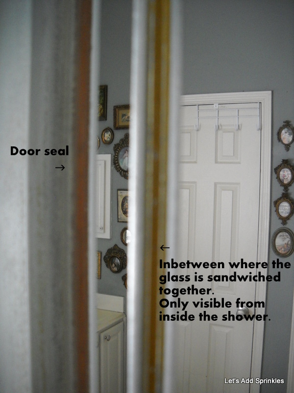 Let's Add Sprinkles Oven Cleaner on the Shower Surround