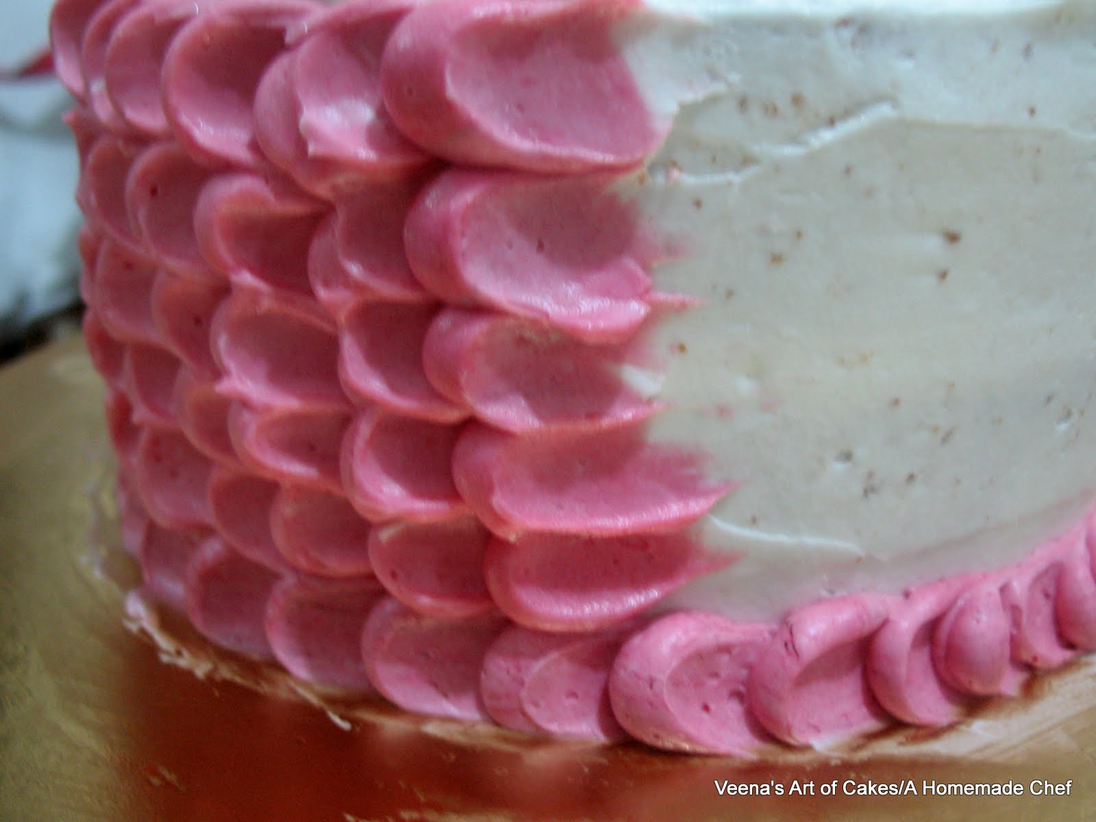 Veena's Art of Cakes Buttercream Rose Petal Cake