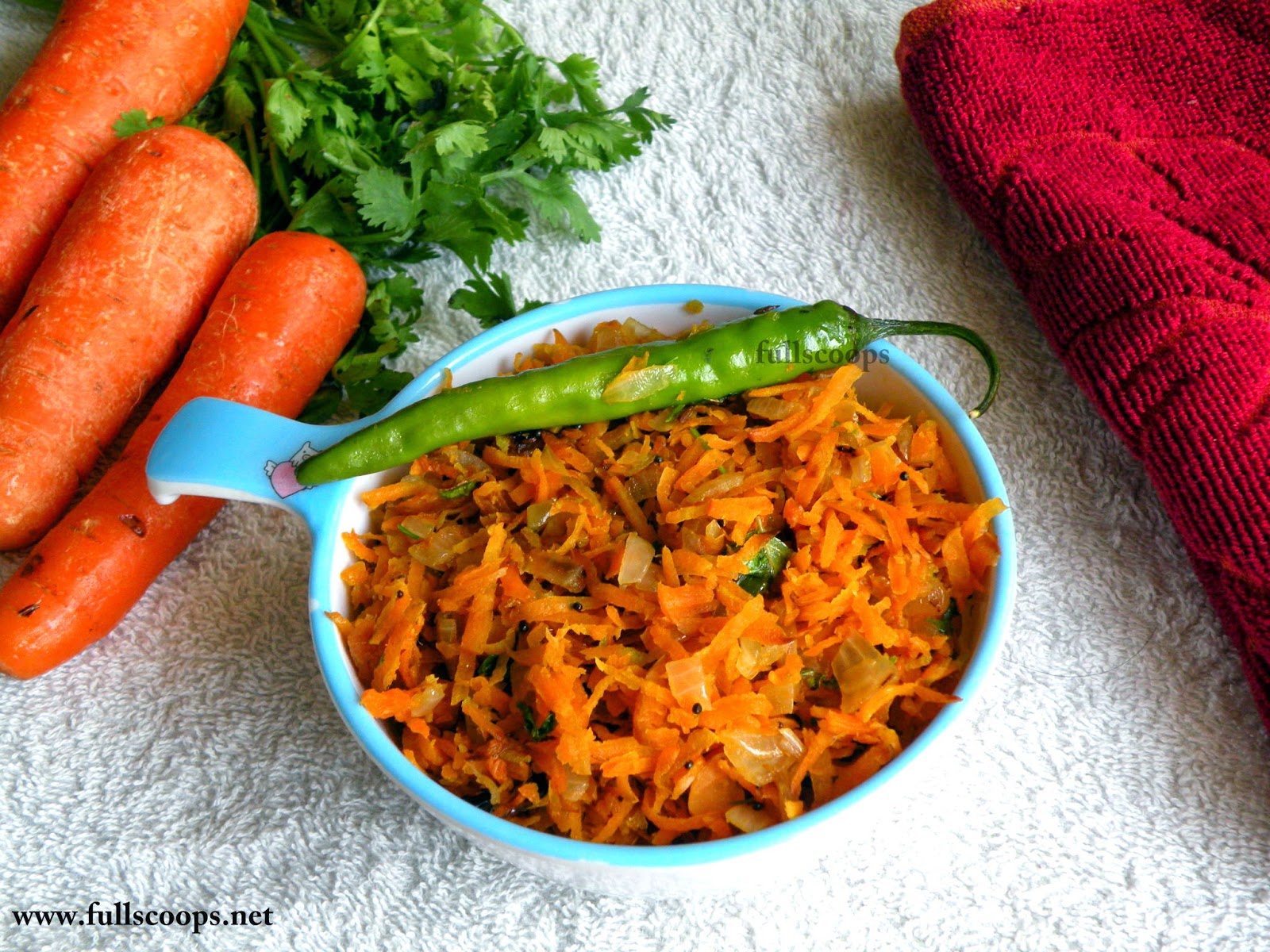 Carrot Stir Fry / Carrot Poriyal Recipe Full Scoops A food blog