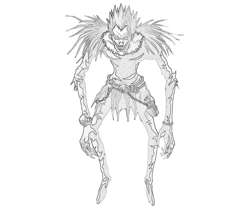 Death Note Ryuk Coloring Pages Sketch Coloring Page
