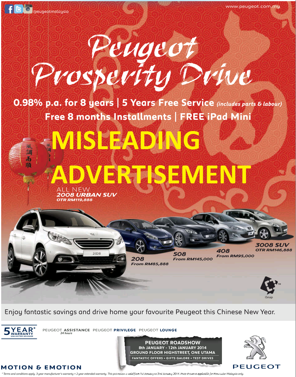 The Layman Auto Yet another false advertisment, by Peugeot Malaysia