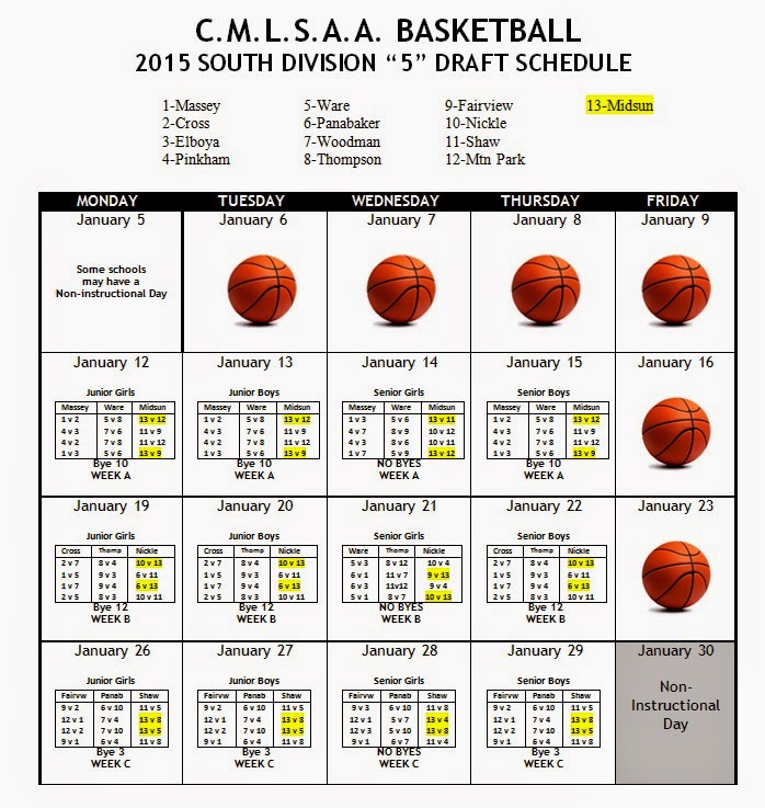 MidSun School Blog Basketball Game Schedule
