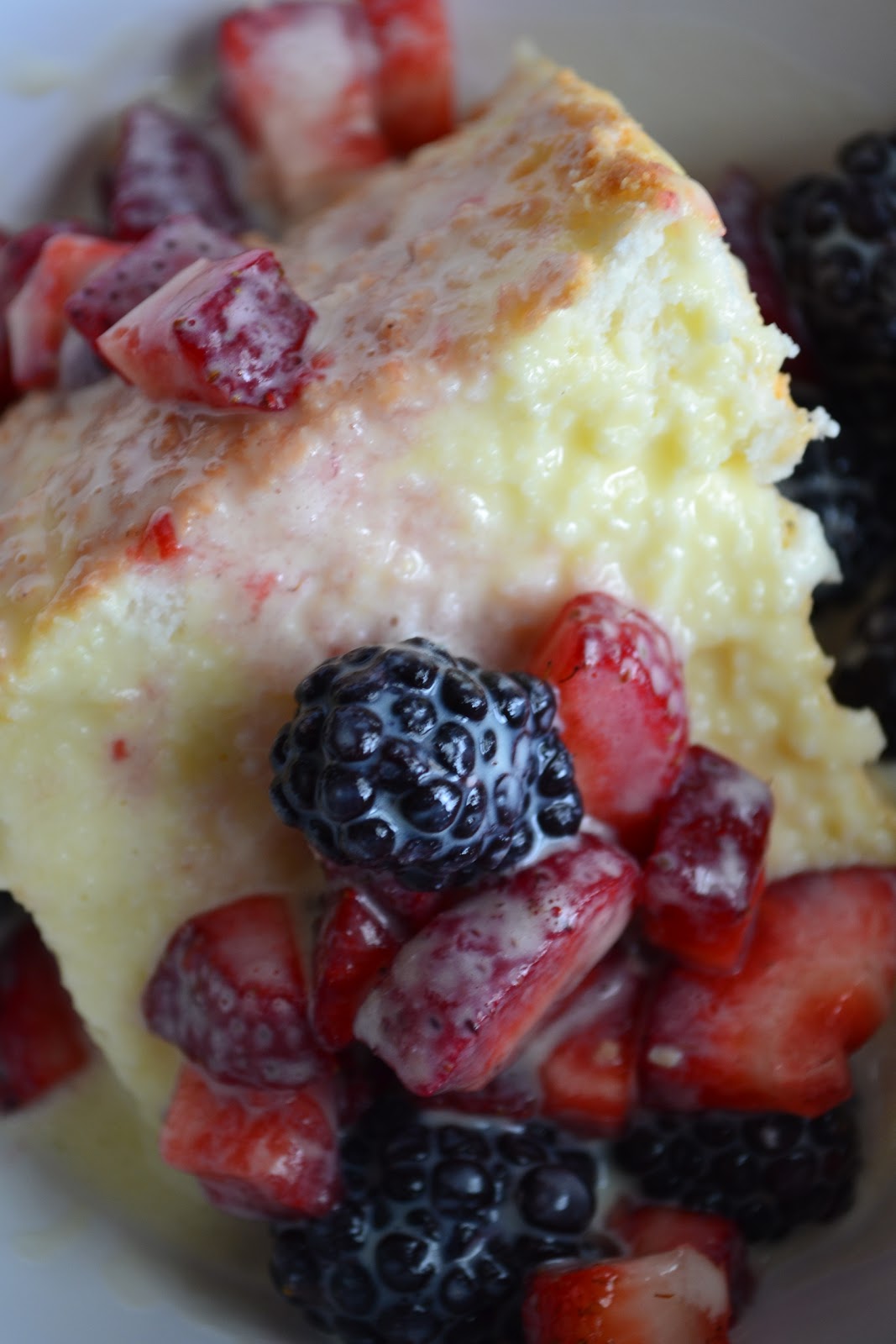 This Calls for a Treat: Homemade Angel Food Cake with Berries and Creme