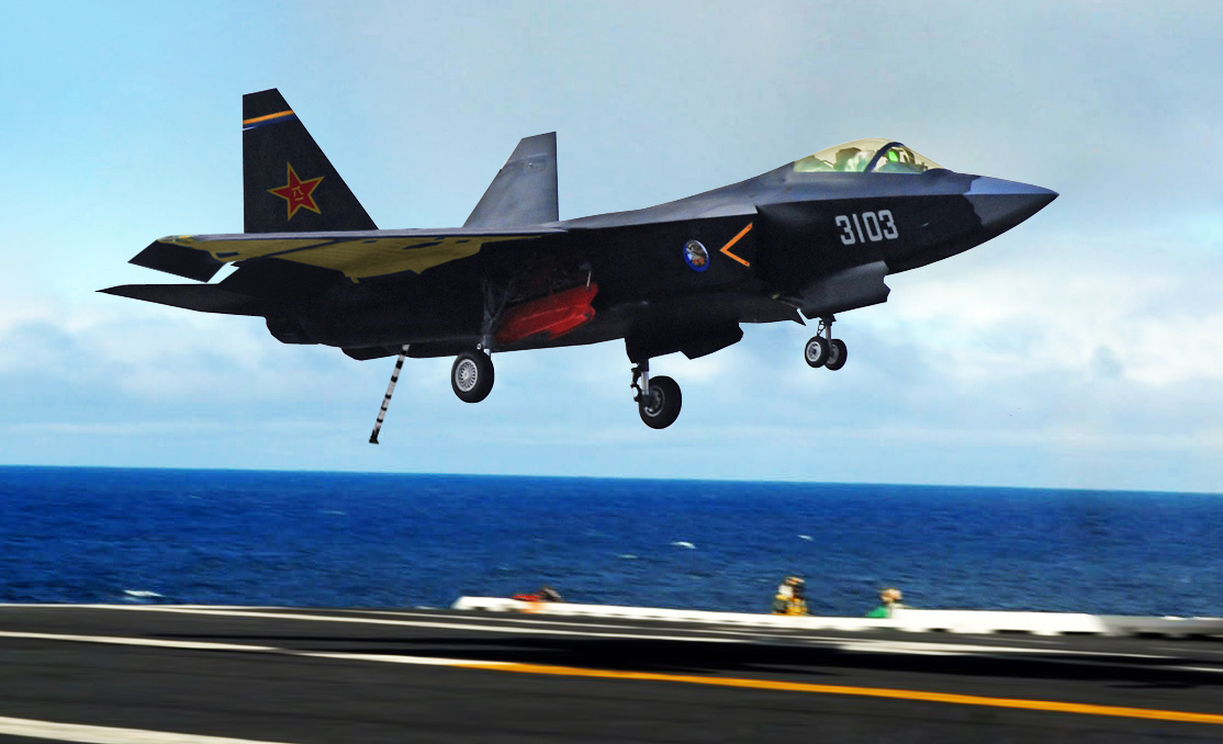 أحصنة الصين الشبحية هل تربح الرهان ؟ Chinese+Navalized+J-31+Stealth+Fighter+Jet
