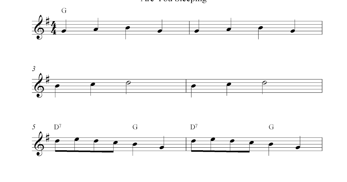Frère Jacques (Are You Sleeping) free flute sheet music notes