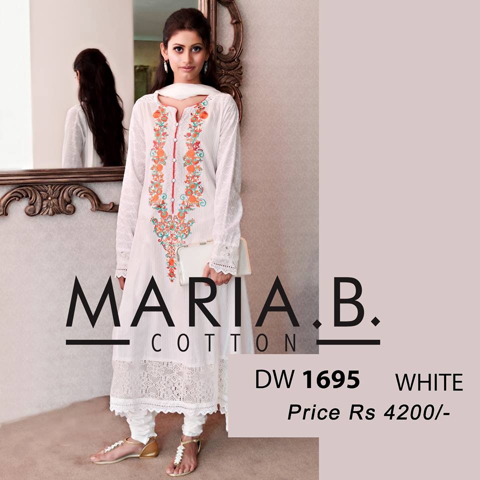 Latest Pakistani Fashion Maria B Cotton Collection 2013 14