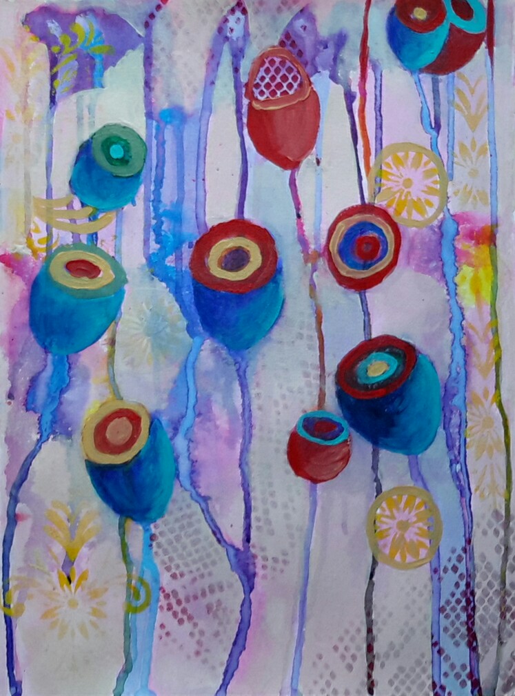 Staying Young at Art Experimenting with mixed media on watercolor paper