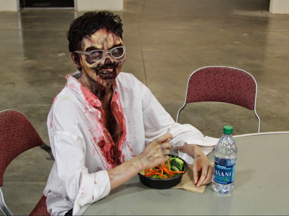 zombie eating a salad