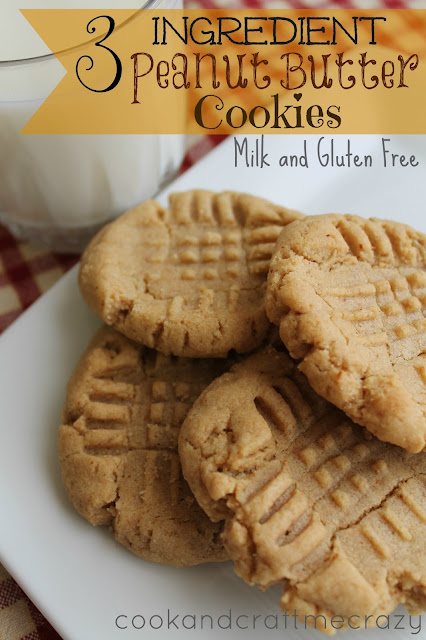 Good for U Peanut Butter Cookies 3+ingredient+PB+cookies