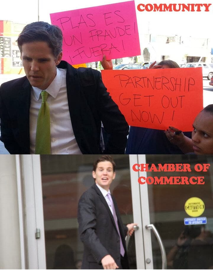 Marshall Tuck: despised by community, but always welcome at the Chamber of Commerce.