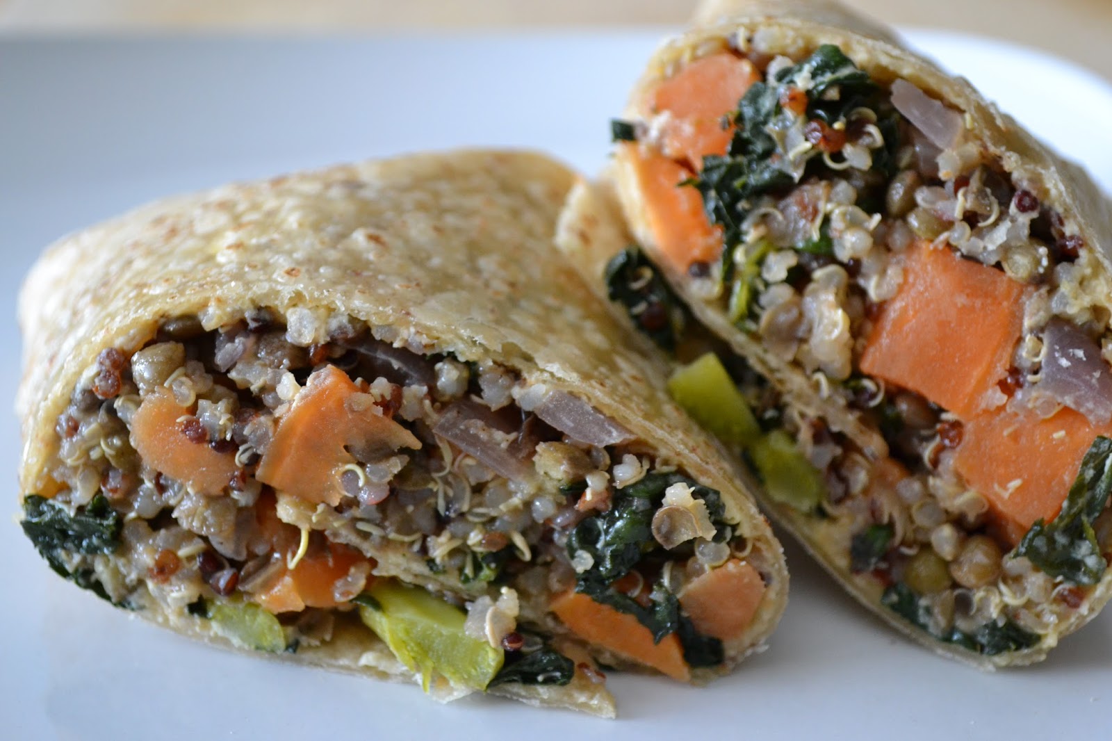 Kale and Sweet Potato Breakfast Burrito Veggie Fixation
