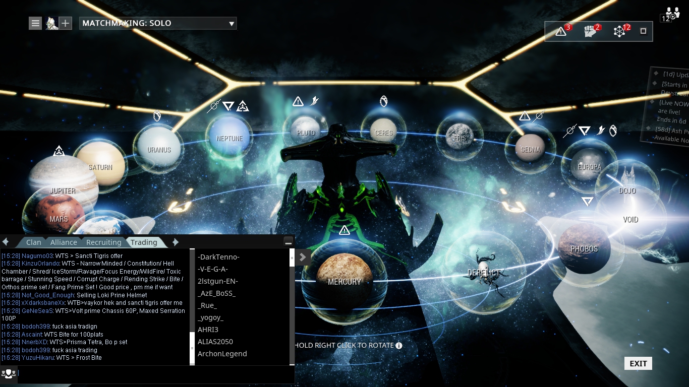 Trading system warframe