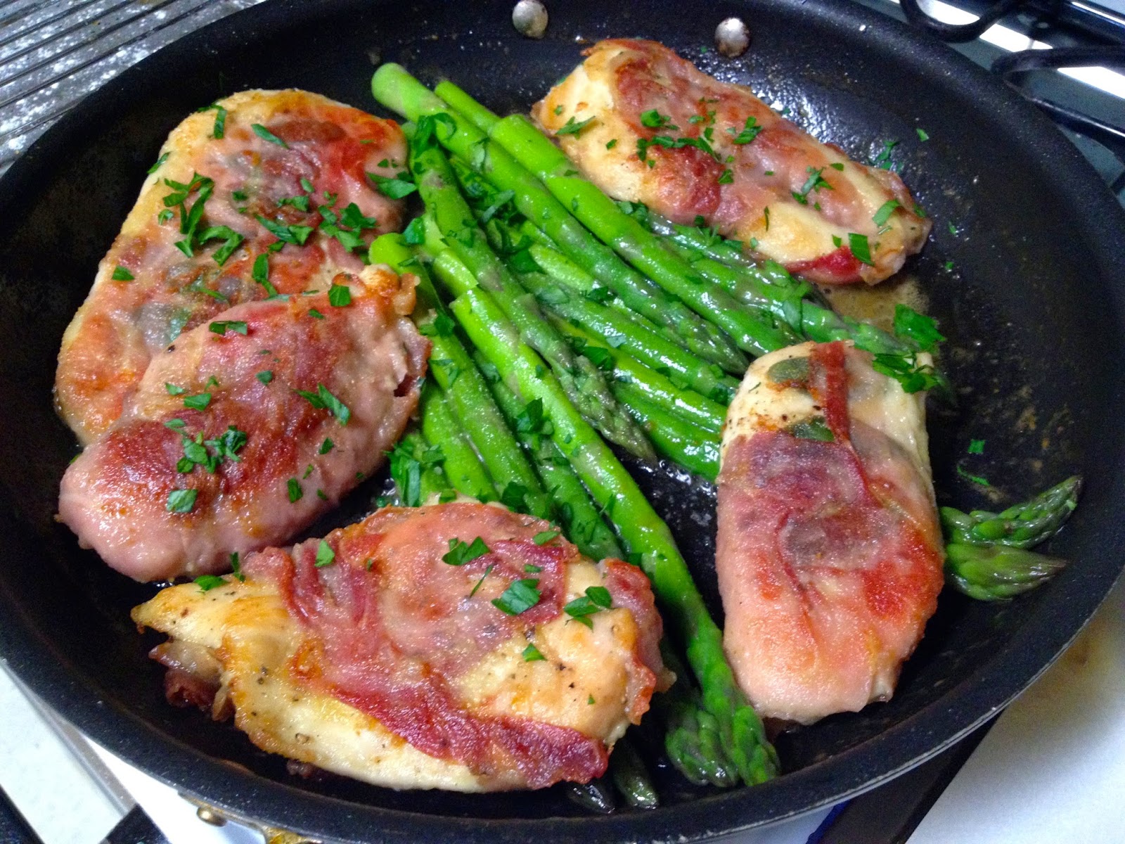 Mario Batali’s Chicken Saltimbocca with Asparagus C H E W I N G T H E
