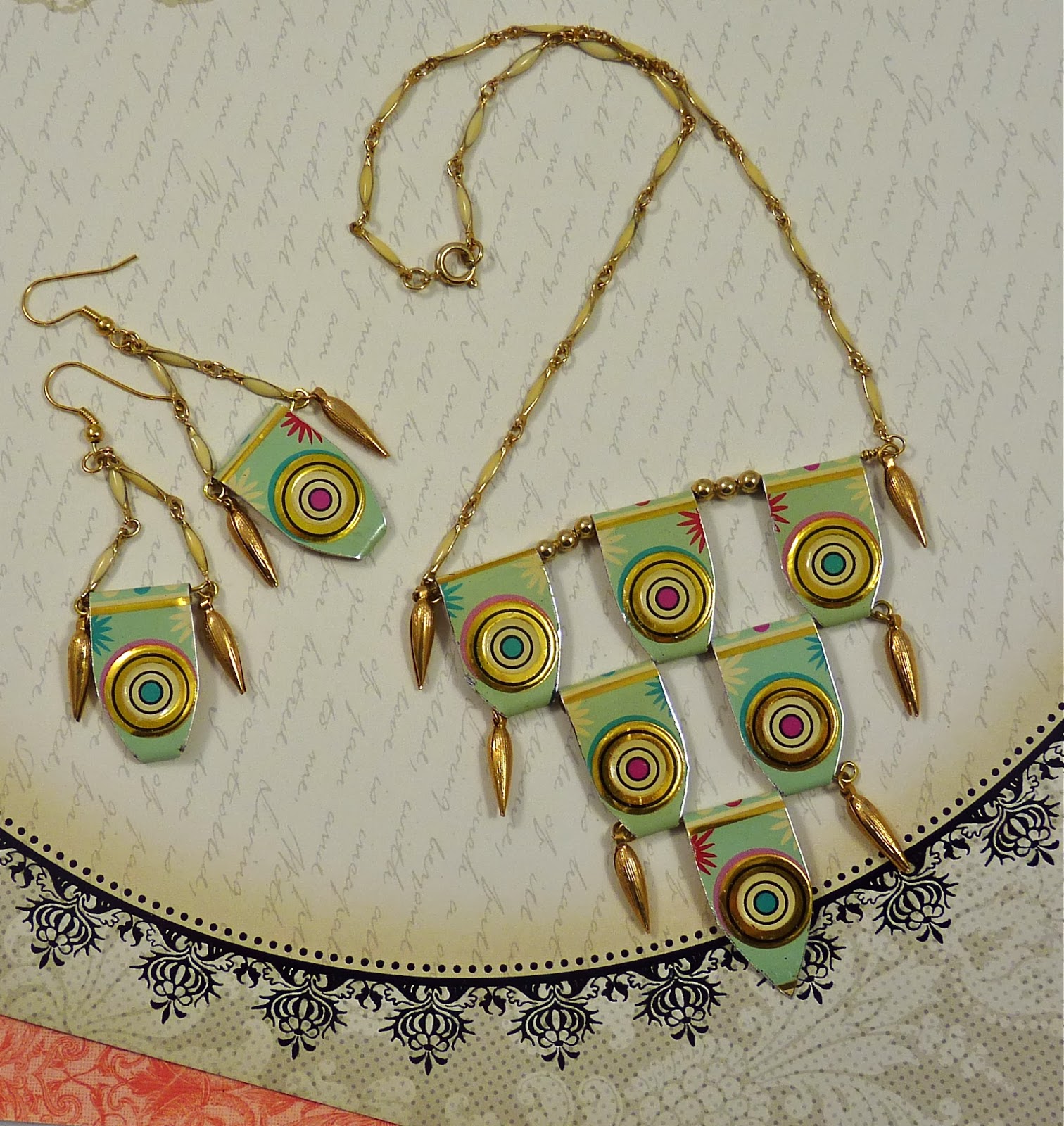 Knightwork Playing with Clay Mixed Media Polymer Clay & Wire Necklace