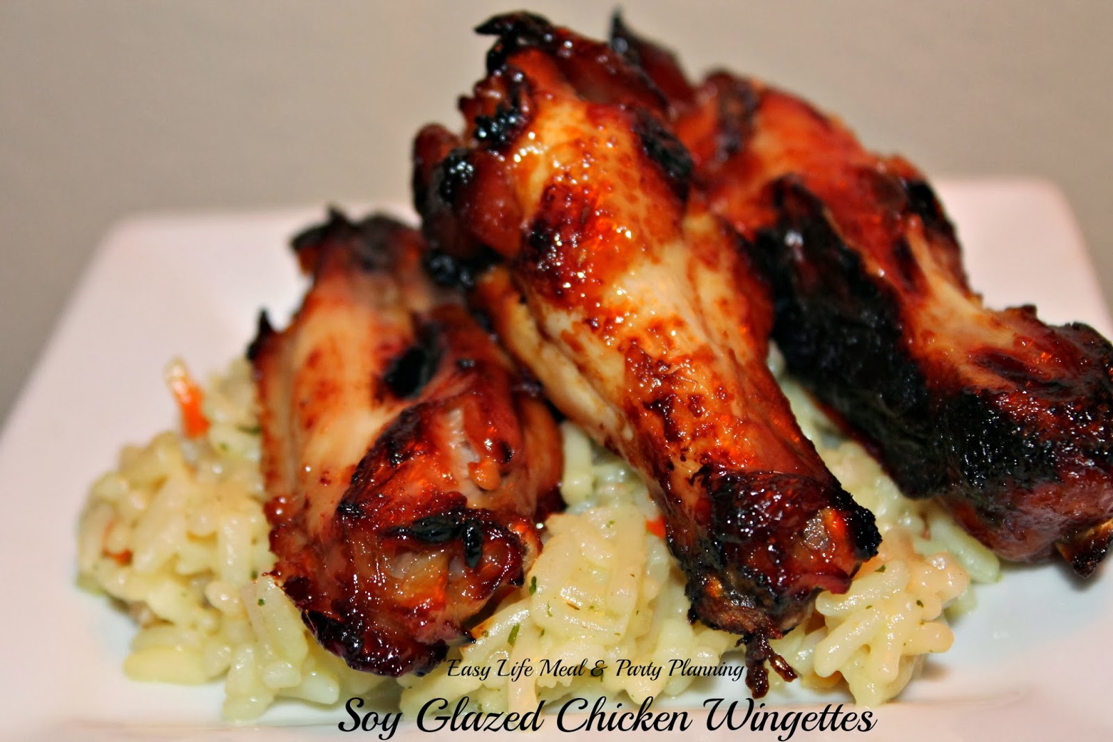 Soy Glazed Chicken Wingettes - Easy Life Meal & Party Planning - sweet, salty and slightly spicy with a hint of sesame