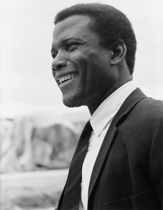 Poitier in Oxford, regimental, and smile