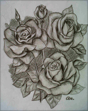 Paling Keren 41 Gambar Bunga Mawar Lukisan Pensil