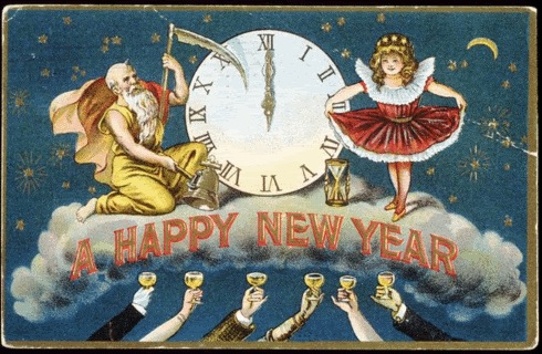 Old photo Retro Gran: Happy New Year