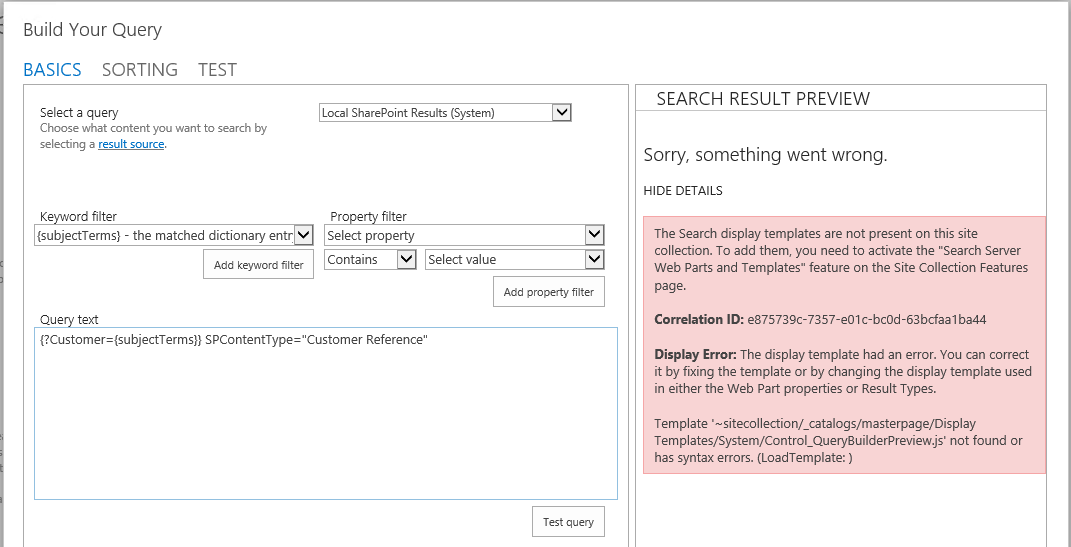sharepoint 2013 search templates
