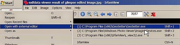 setting open with external editor in Irfanview