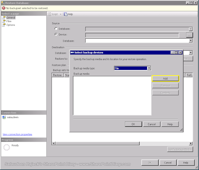 Restore SharePoint Content Database on SQL Server Restore SharePoint Content Database on SQL Server