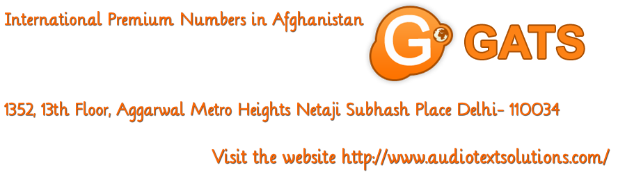 International Premium Numbers in Afghanistan