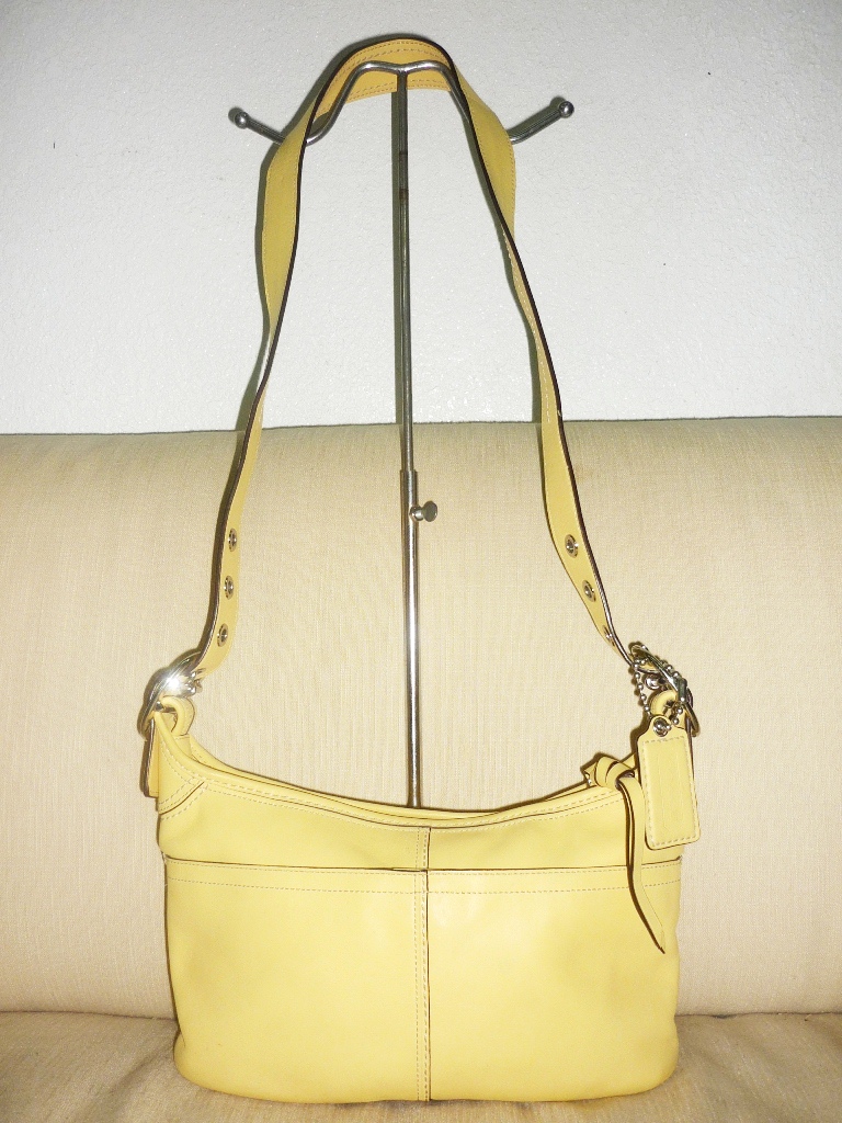 YUS BRANDED BAG authentic coach yellow leather handbag 2