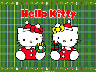 Hello Kitty Christmas desktop wallpaper background 1024x768