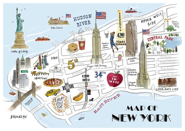Map of New York Lili au pays des merveilles via Nat et nature