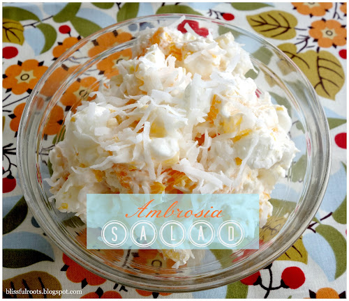 Easy Ambrosia Salad {5 Ingredients, 1 Cup of Each} from Blissful Roots