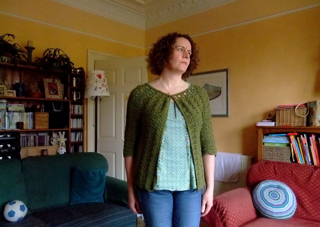 Crochet a lacy-edged cardigan: free pattern :: allaboutyou.com