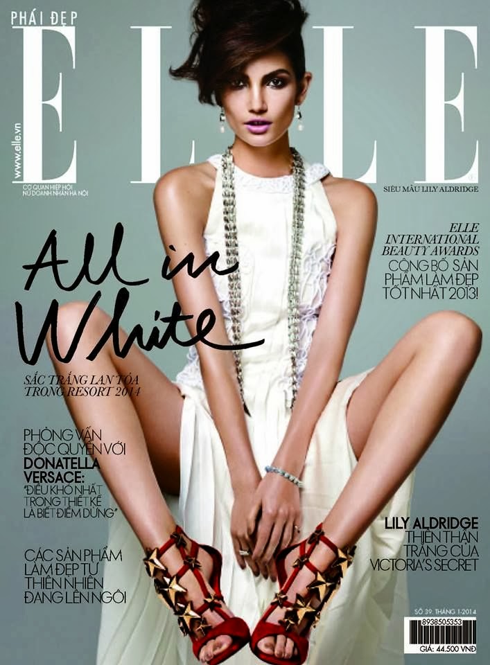 Lily Aldridge Elle Vietnam Magazine Cover January 2014 HQ Scans Magazine Cover : Lily Aldridge Magazine Photoshoot Pics on Elle Magazine Vietnam January 2014 Issue
