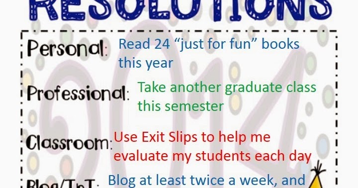 Hunter&#039;s Tales from Teaching : New Year Resolutions