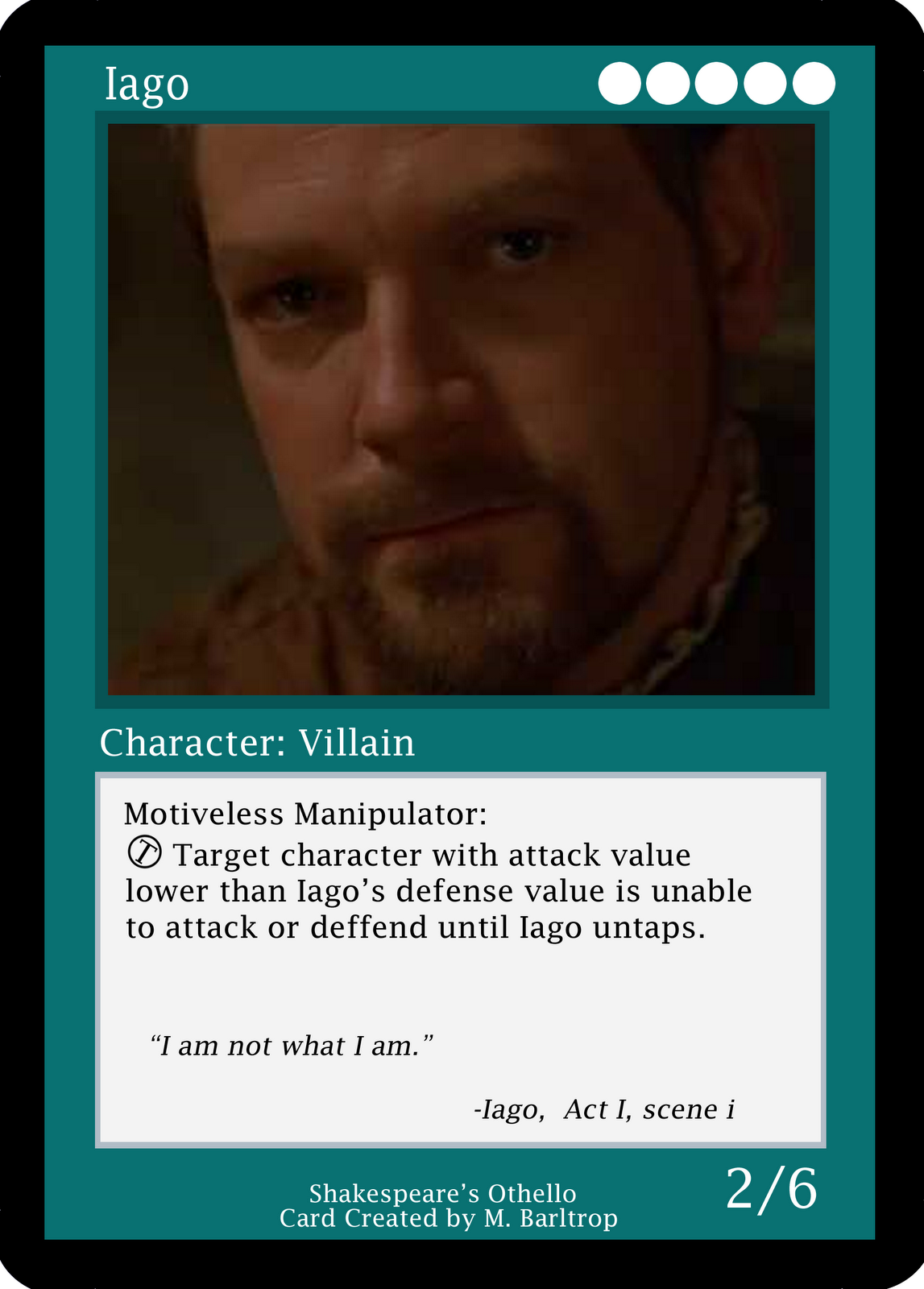 the absolute evil of iago in shakespeares While othello, from shakespeare’s play of the same name, is the title character and the obvious protagonist of the play, it may be argued that the main character is in fact the antagonist, iago. the absolute evil of iago in shakespeares While othello, from shakespeare’s play of the same name, is the title character and the obvious protagonist of the play, it may be argued that the main character is in fact the antagonist, iago.