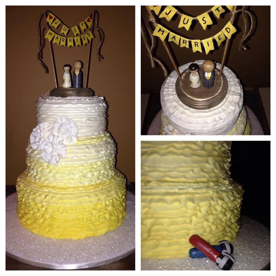 yellow ombre wedding cake