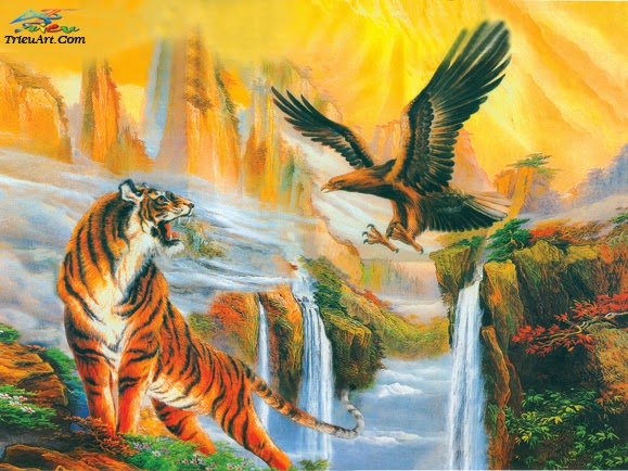 tranh sơn dầu vẽ hổ