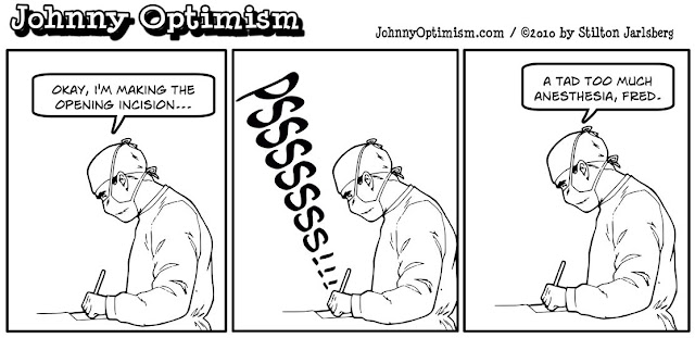 Johnnyoptimism, johnny optimism, medical humor, sick jokes, stilton jarlsberg, wheelchair, doctor jokes, surgery, anesthesia