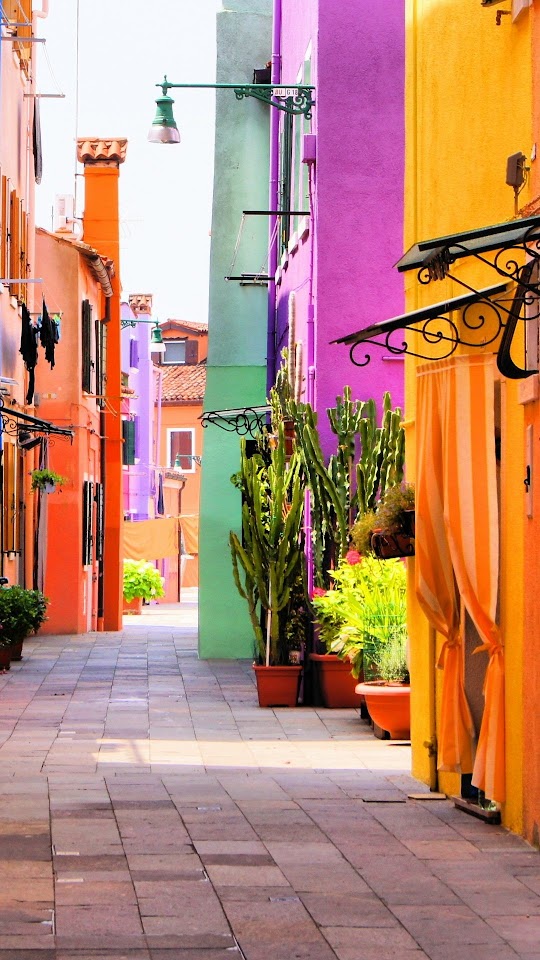 Colorful Italy Street Multicolored Houses  Android Best Wallpaper