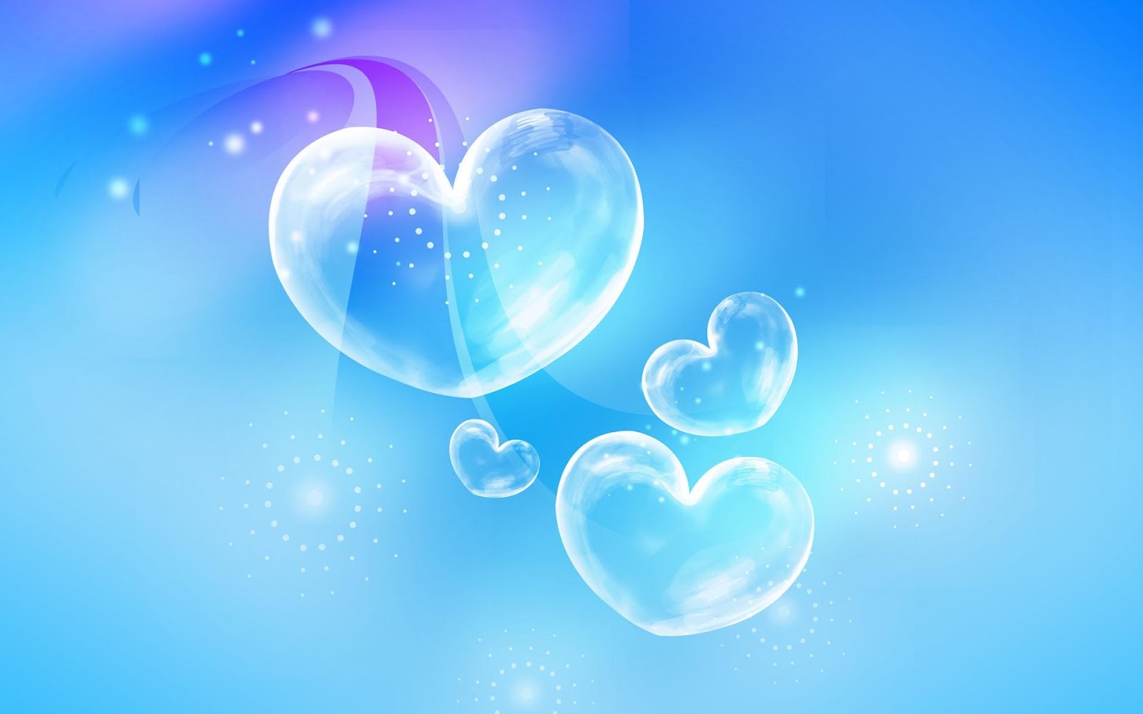 Blue Bubble Heart HD Wallpaper