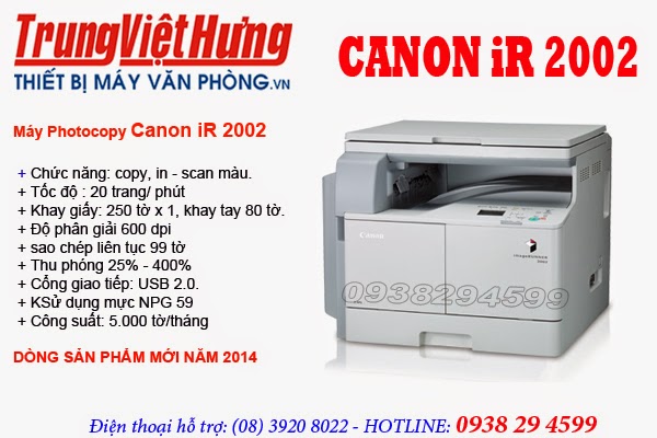 May photocopy Canon iR 2002 Model 2014 0938294599 Trung KD