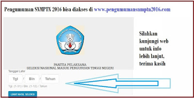 pengumuman snmptn 2016 website pengumuman snmptn 2016 website