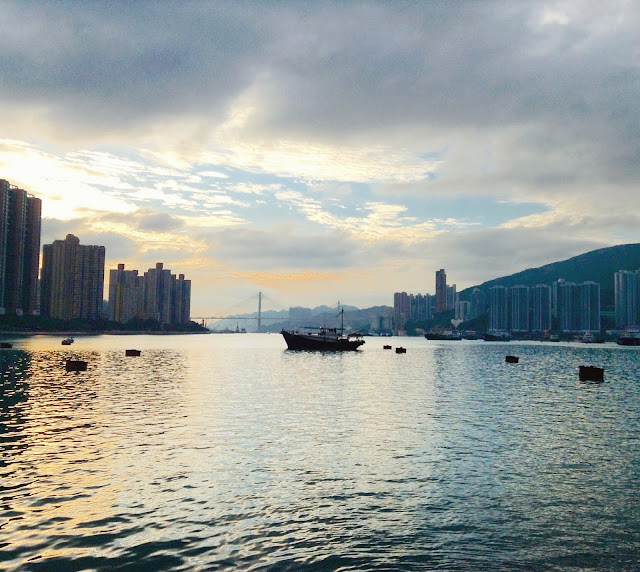 View of a boat in the harbour at Tsuen Wan, New Territories, Hong Kong