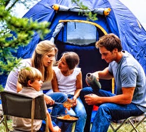 Family camping. 
