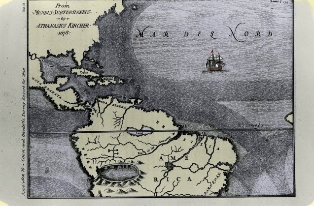 Early map of the Atlantic Ocean and America Map of the Atlantic Ocean