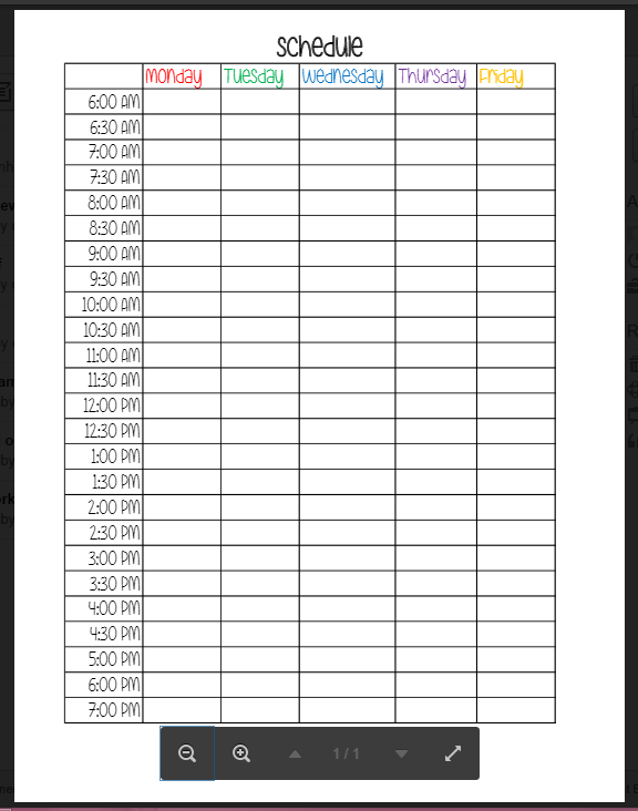 weekly block schedule